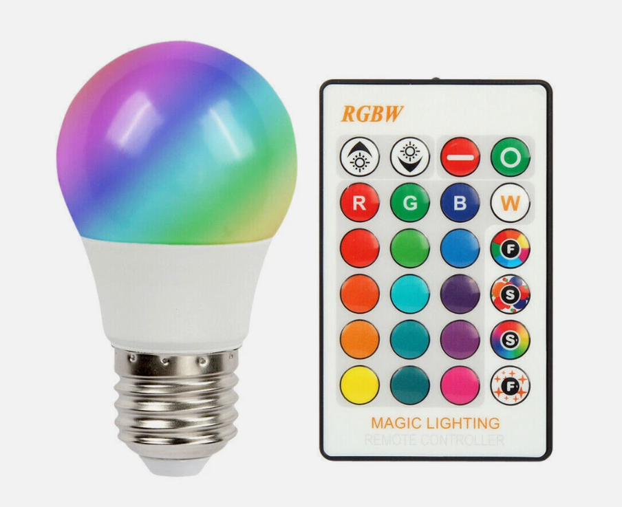 **E27 RGB LED Light Bulb 16 Color Changing Magic RGBW Lamp Remote Control Colorful
